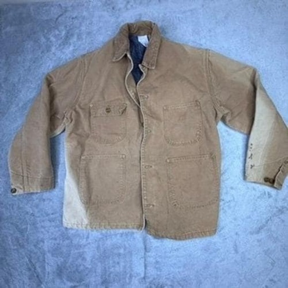Vintage Carhartt Blanket-Lined Chore Coat Workwear Distressed Fade Sz M